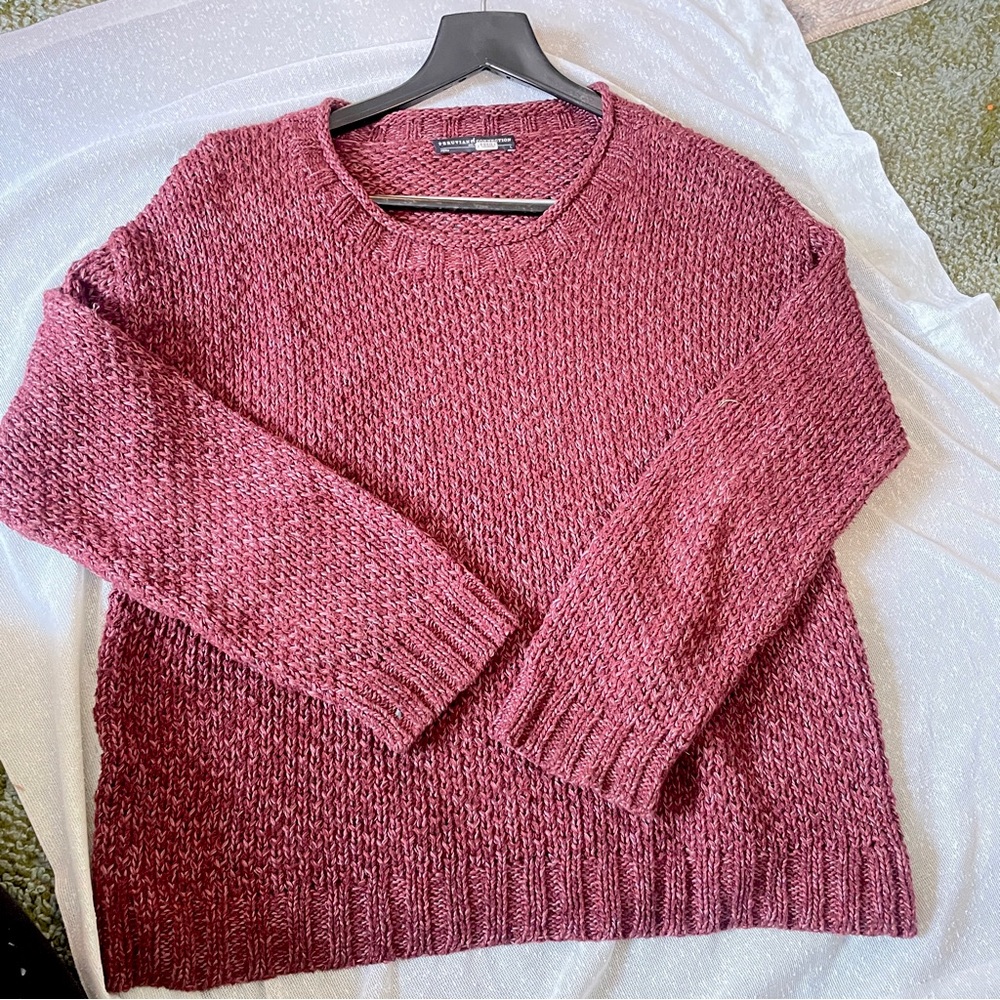 NWOT Peruvian Connection Burgundy Pima Cotton Sweater Women’s LARGE